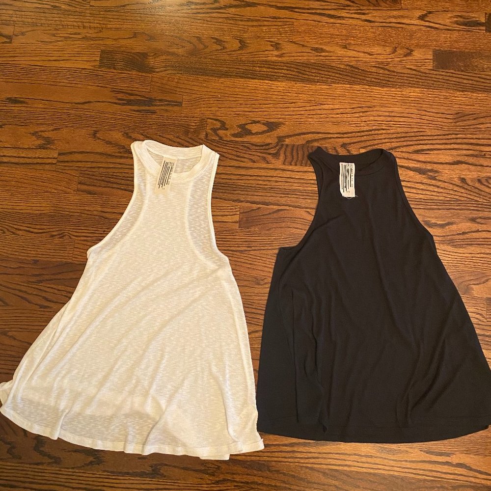 Free People High Neck Flowy Ribbed Tanks